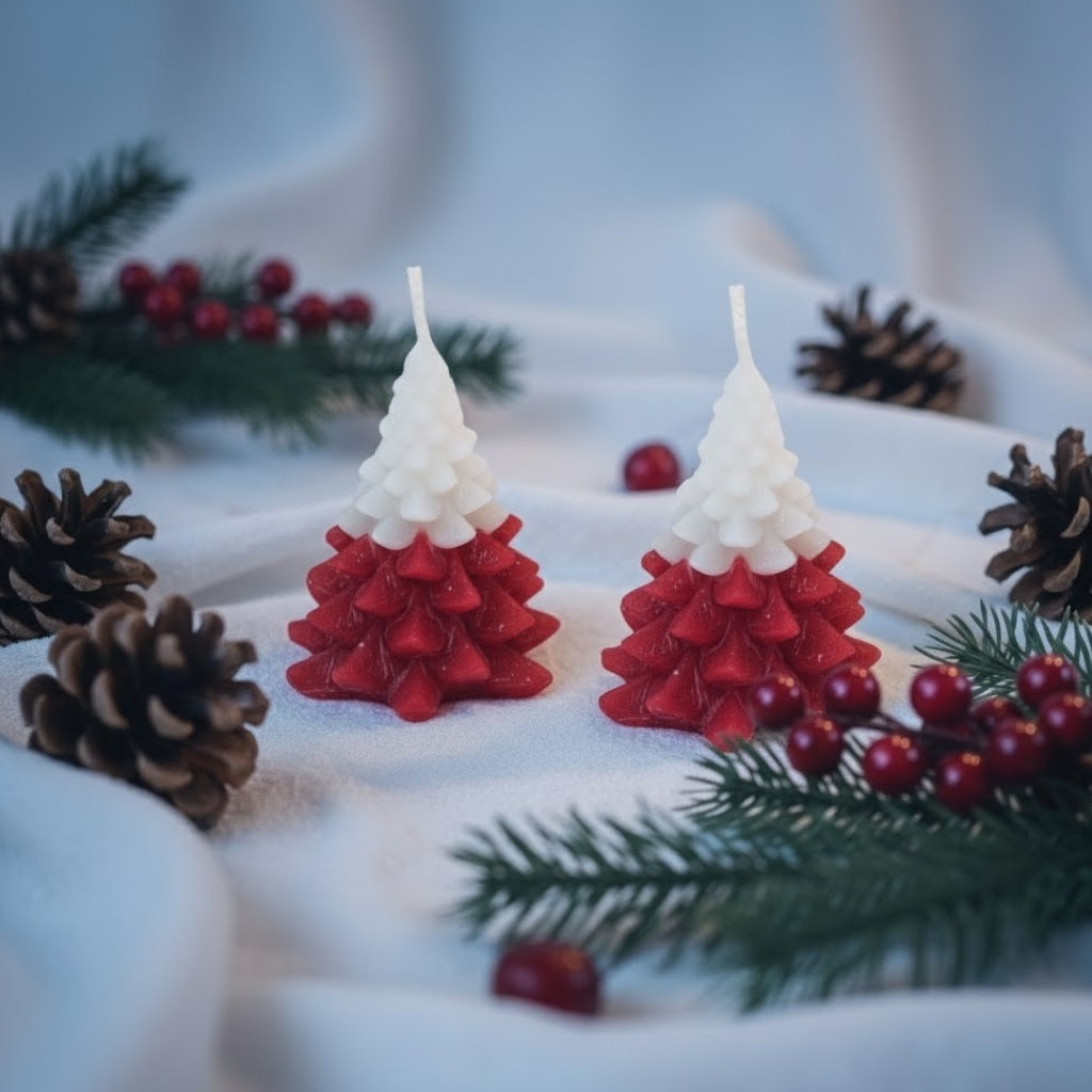 Set Of Christmas Candle Small Dual